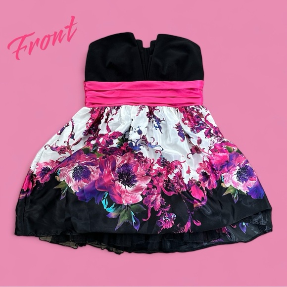 Trixxi Strapless Floral Mini-Dress XL - Picture 2 of 8